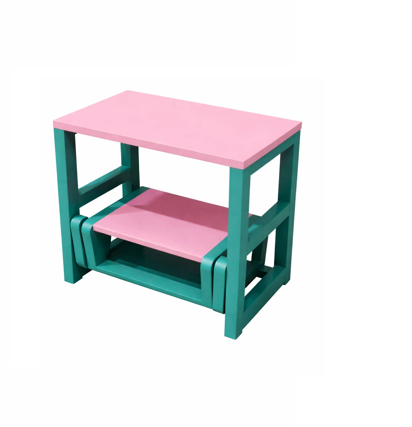 Solid Wood Foldable Step Stool & Side table 3-in-1