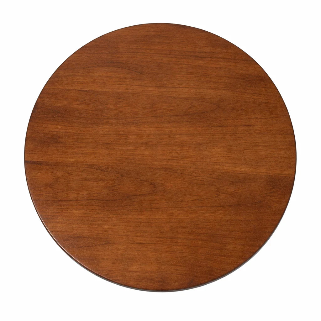Elegant Mid-Modern Cane Accent Side Table with Wooden Finish & Brass Finish Base