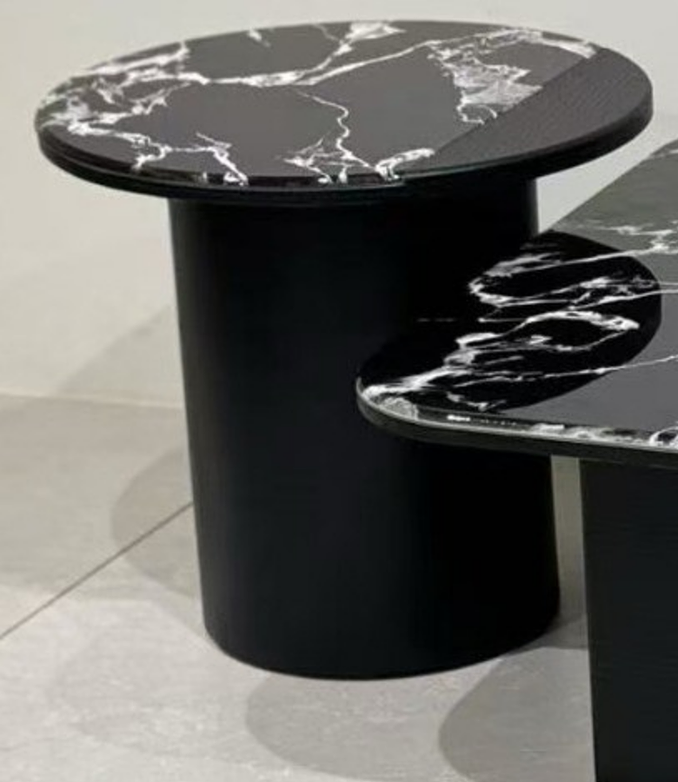 Executive Split-Surface Black Marble & Textured MDF Centerpiece