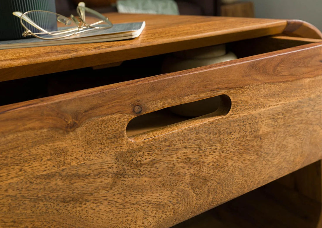 Marwar Solid Sheesham Wood Small coffee Table with Open Storage