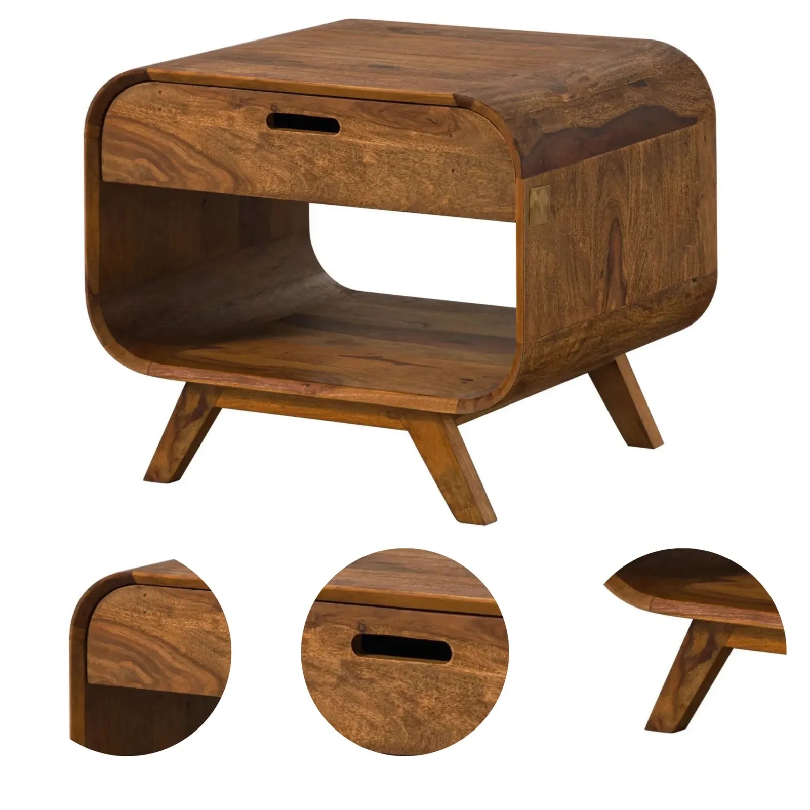 Marwar Solid Sheesham Wood Small coffee Table with Open Storage