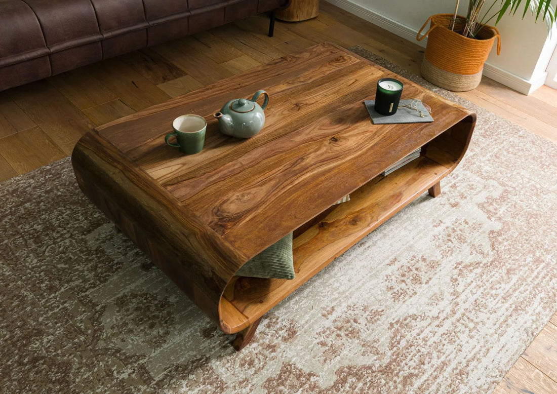 Marwar Solid Sheesham Wood Coffee Table with Open Storage