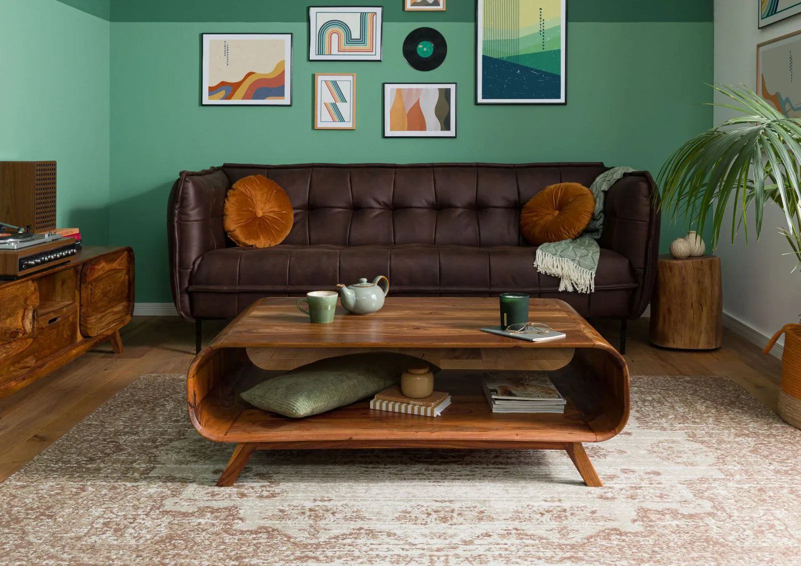 Marwar Solid Sheesham Wood Coffee Table with Open Storage