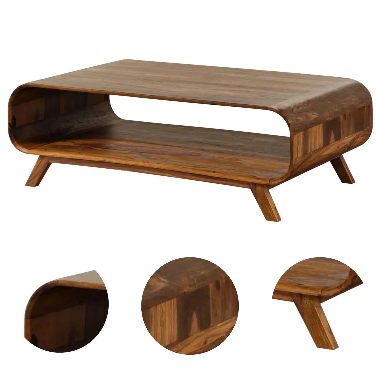 Marwar Solid Sheesham Wood Coffee Table with Open Storage