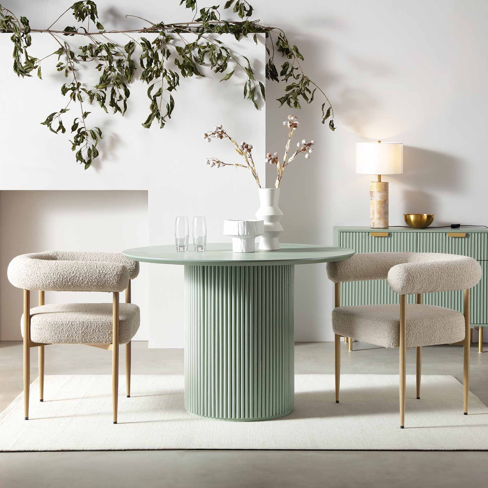 Velin Round Solidwood Pedestal Dining Table