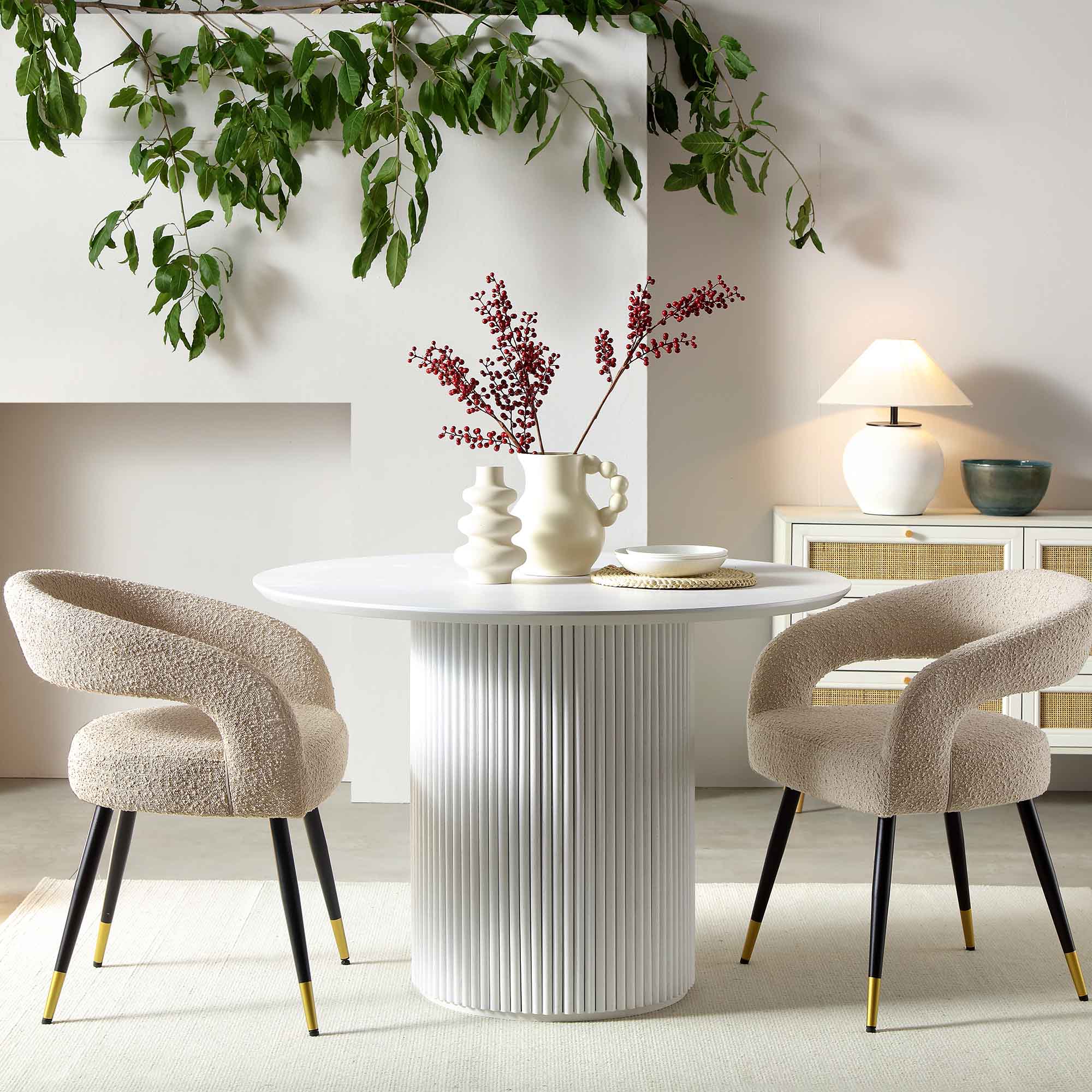 Velin Round Solidwood Pedestal Dining Table