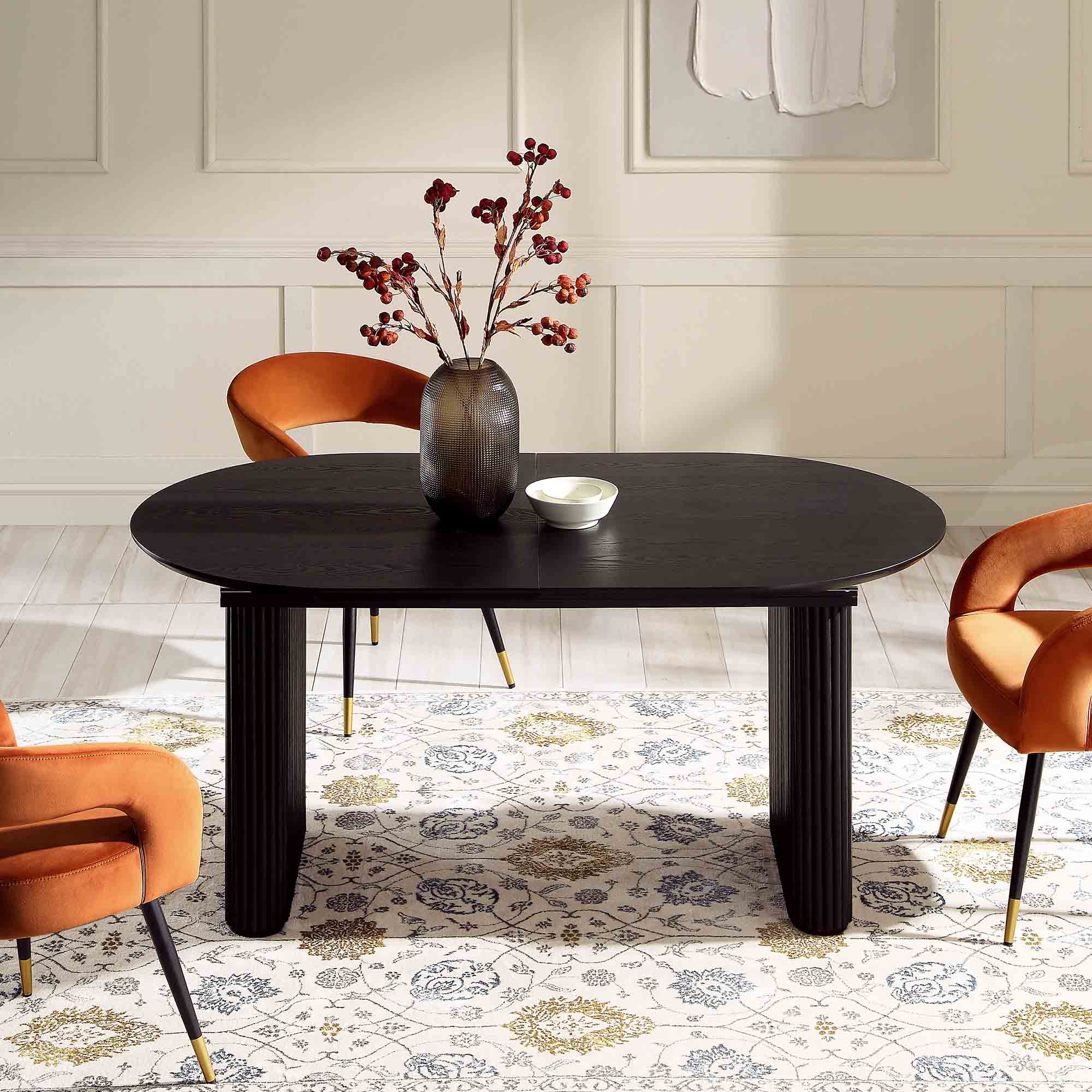 Velin Oval 6-8 Seater Extending Solid Wood Pedestal Dining Table