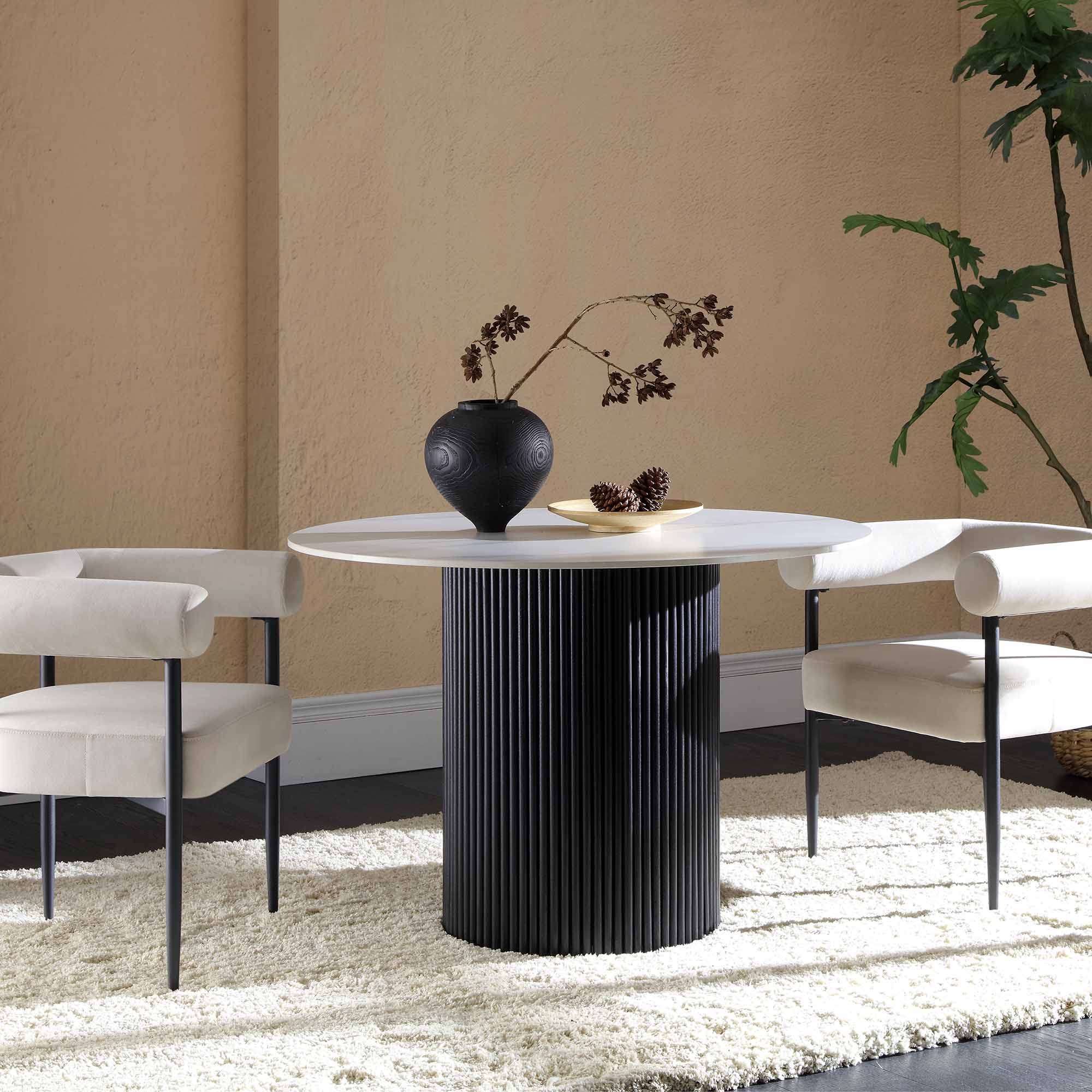 Velin Round Solidwood Pedestal Dining Table