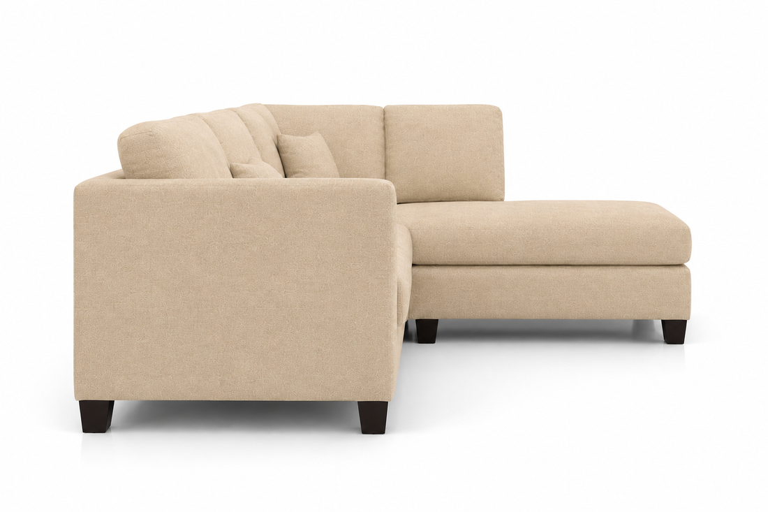 Nova 3-Seater L-Shaped Sectional Sofa with Right Chaise & Ottoman