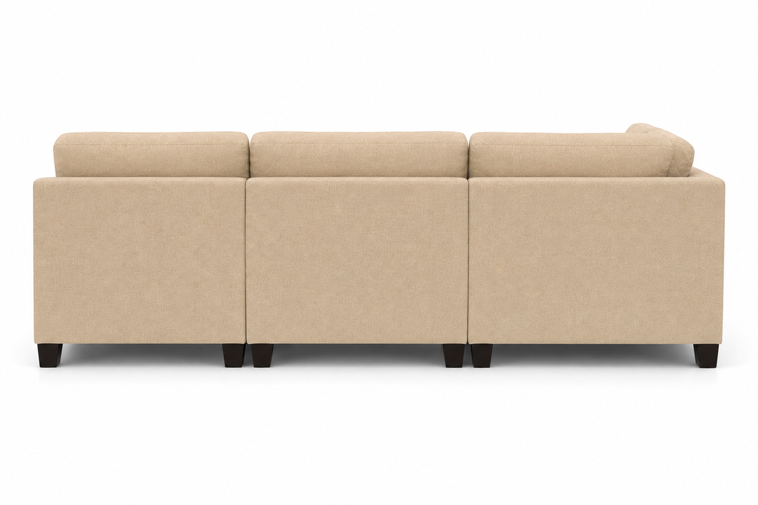Nova 3-Seater L-Shaped Sectional Sofa with Right Chaise & Ottoman