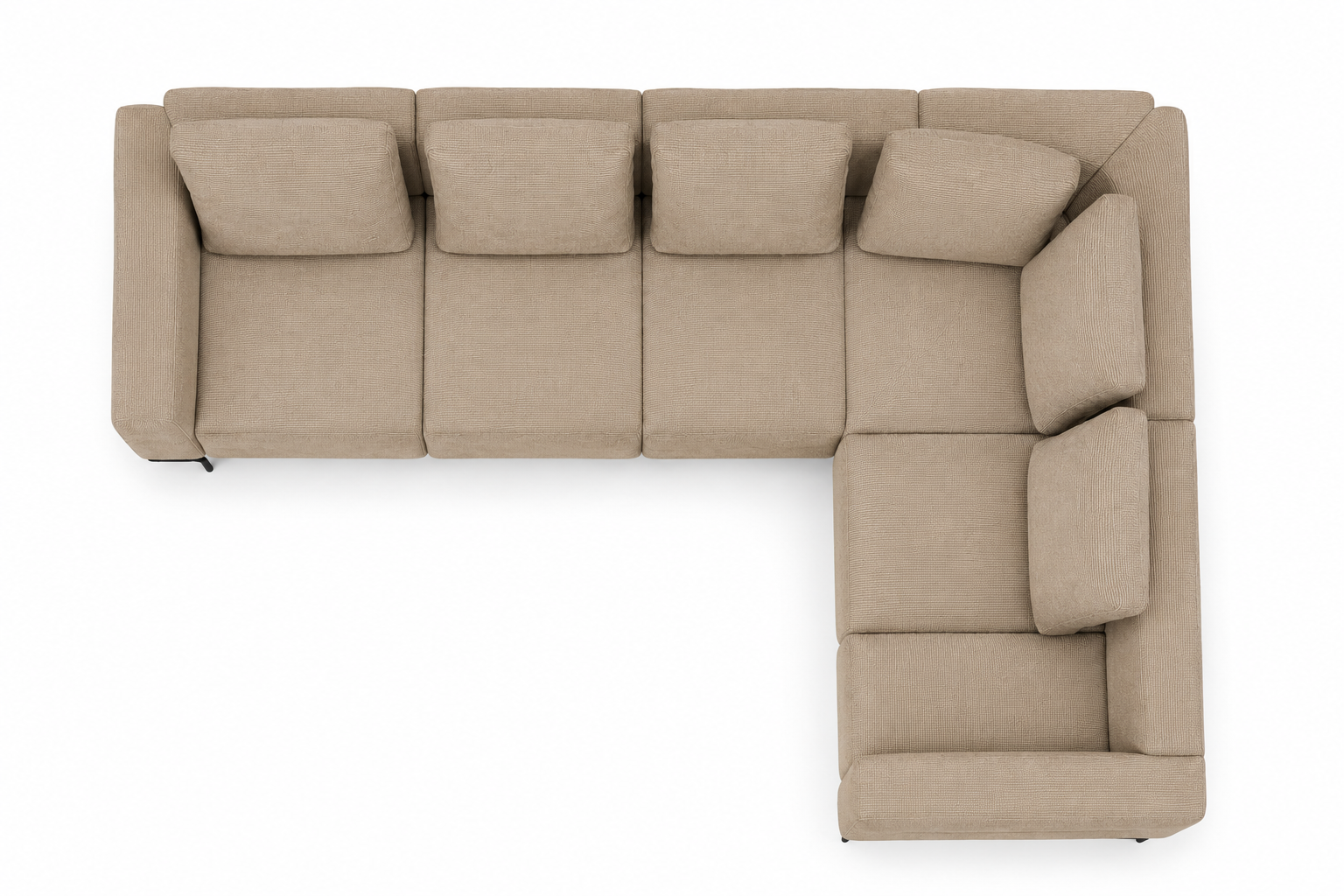 Milo Ergonomic Modular Corner Sectional Couch 6 Seater with Black Metal Legs