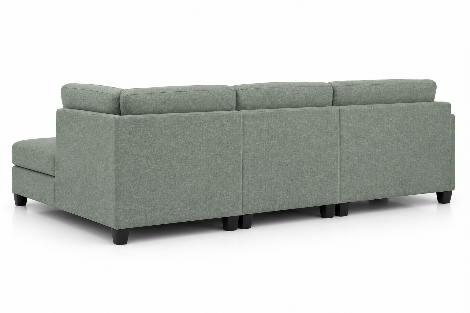 Nova 3-Seater L-Shaped Sectional Sofa with Right Chaise & Ottoman