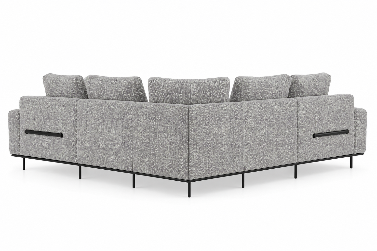 Milo Ergonomic Modular Corner Sectional Couch 6 Seater with Black Metal Legs