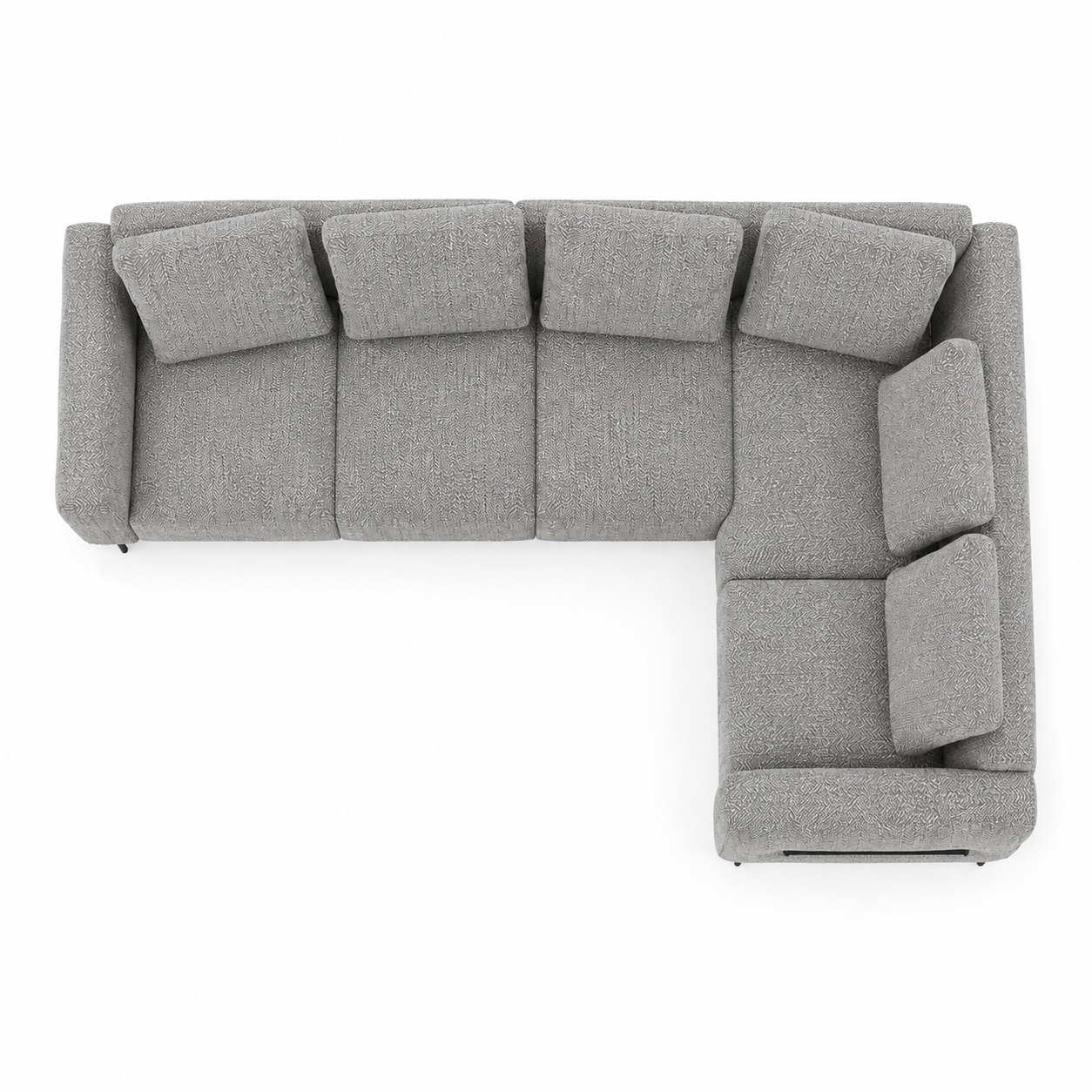 Milo Ergonomic Modular Corner Sectional Couch 6 Seater with Black Metal Legs