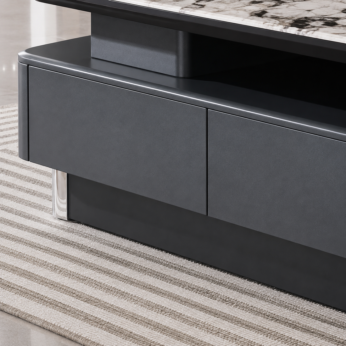 The Sovereign: Premium Marble-Top Coffee Table with Integrated Storage