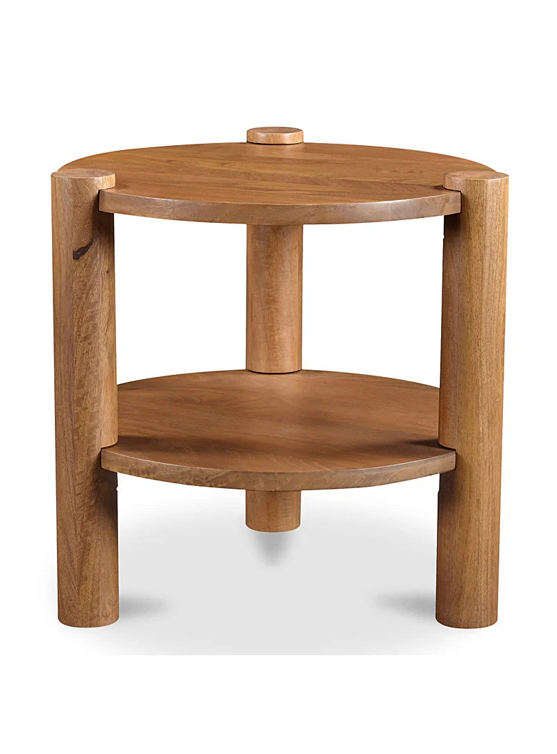Titoz – Modern Round Mango Wood Side Table