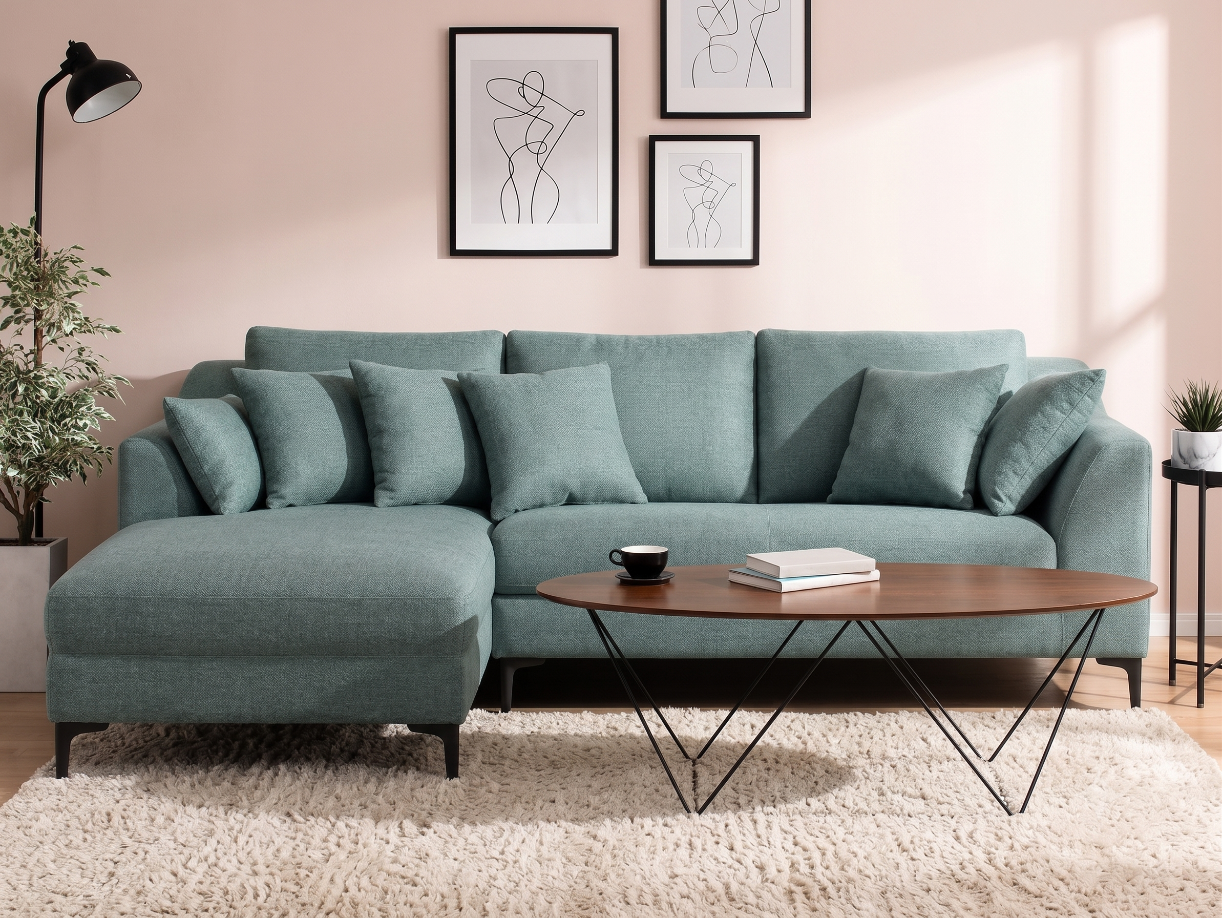 Casella 2-Seater Sectional Sofa with Left Chaise Lounge