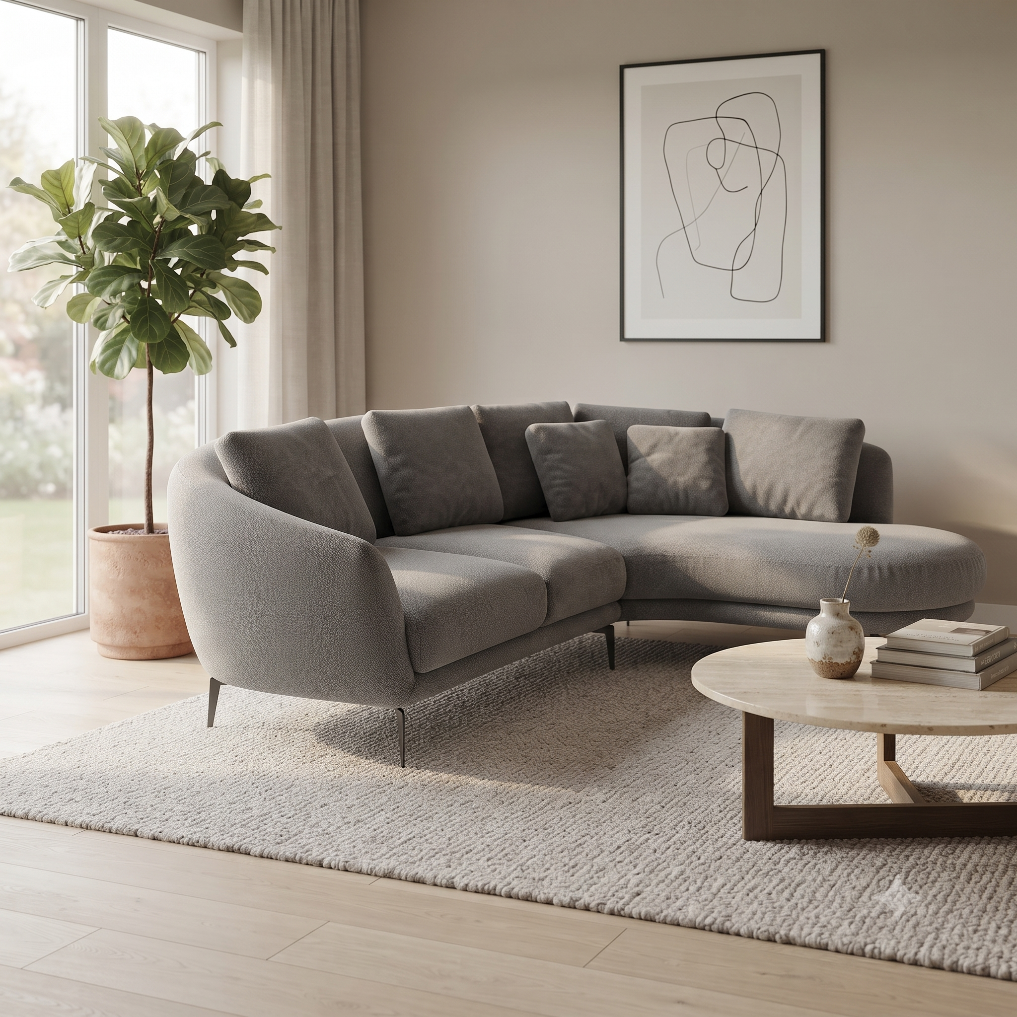Aria 4-Seater L-Shaped Corner Sofa with Right-Facing Chaise