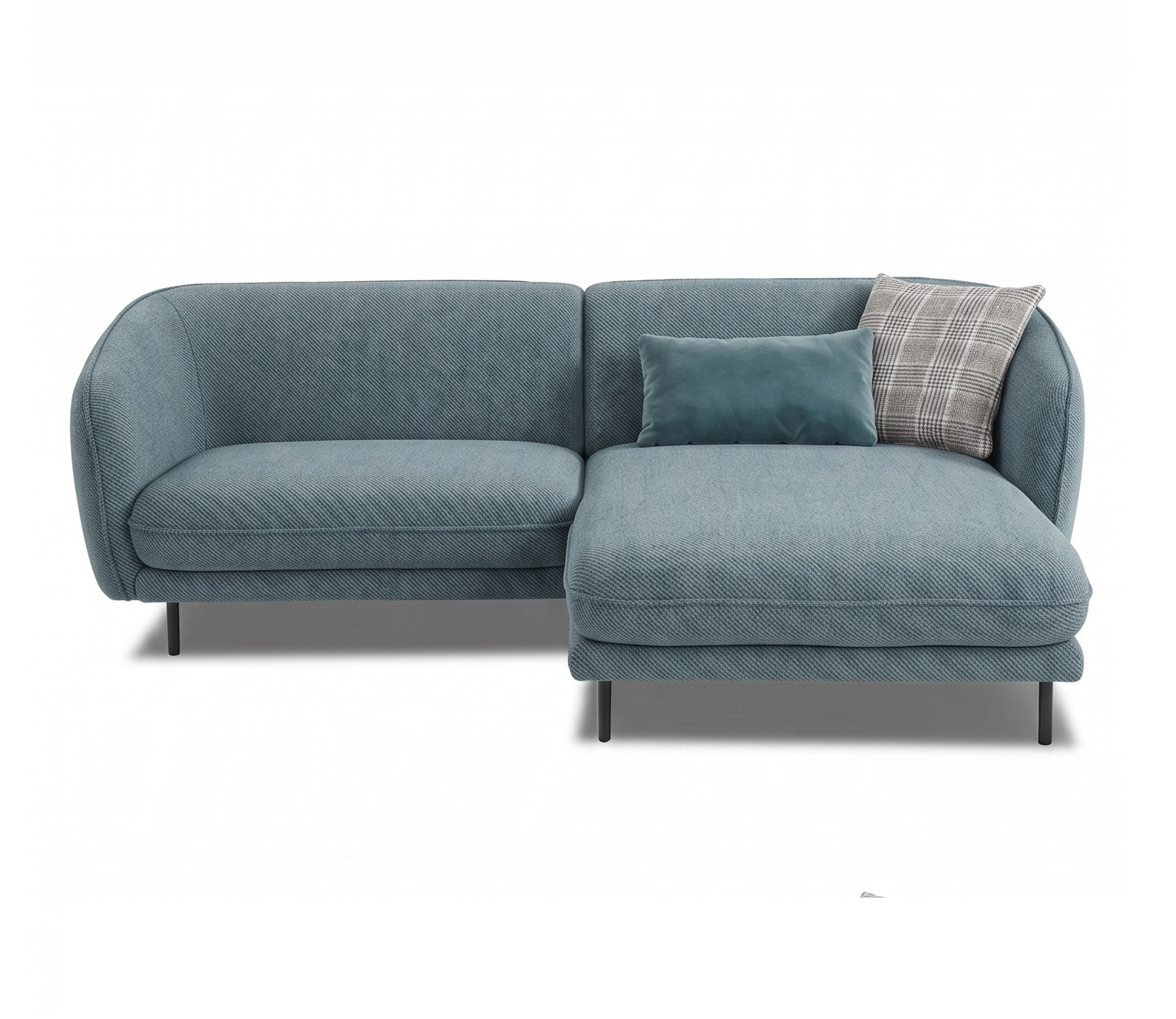 Verona 3 Seater L Shape Sofa with Right Chaise Lounge and Accent Pillows