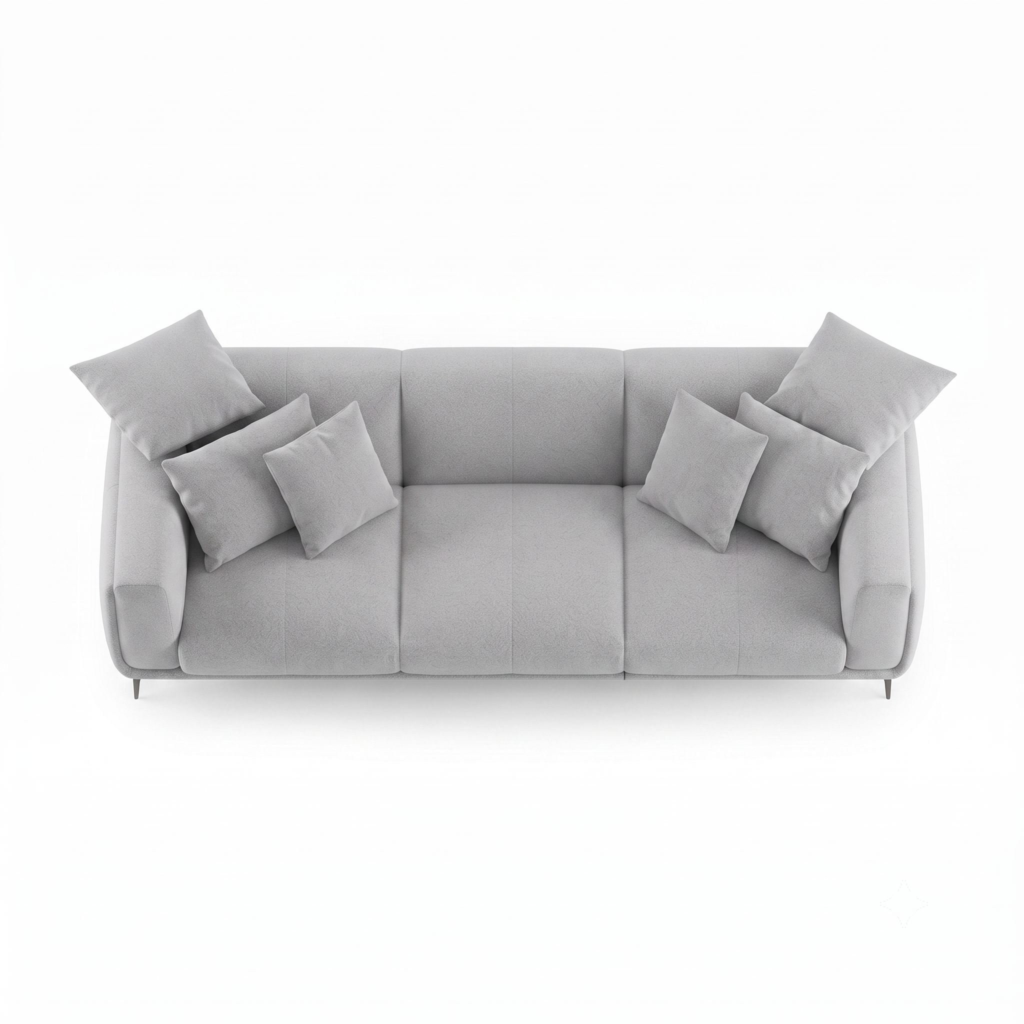 Regalon Low-Profile 4-Seater Sofa with Slim Metal Legs & Lumbar Cushions