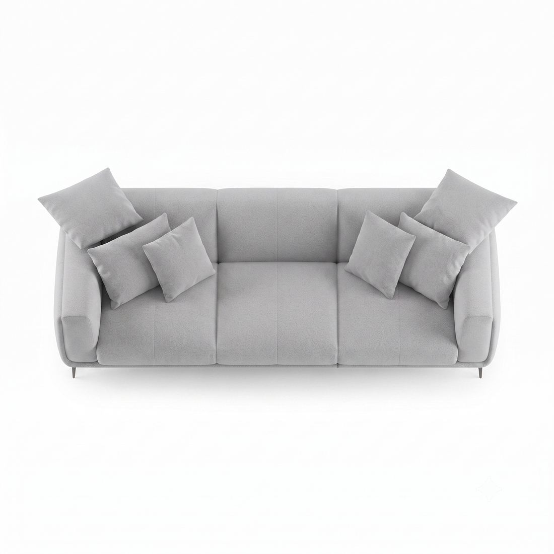 Regalon Low-Profile 4-Seater Sofa with Slim Metal Legs & Lumbar Cushions