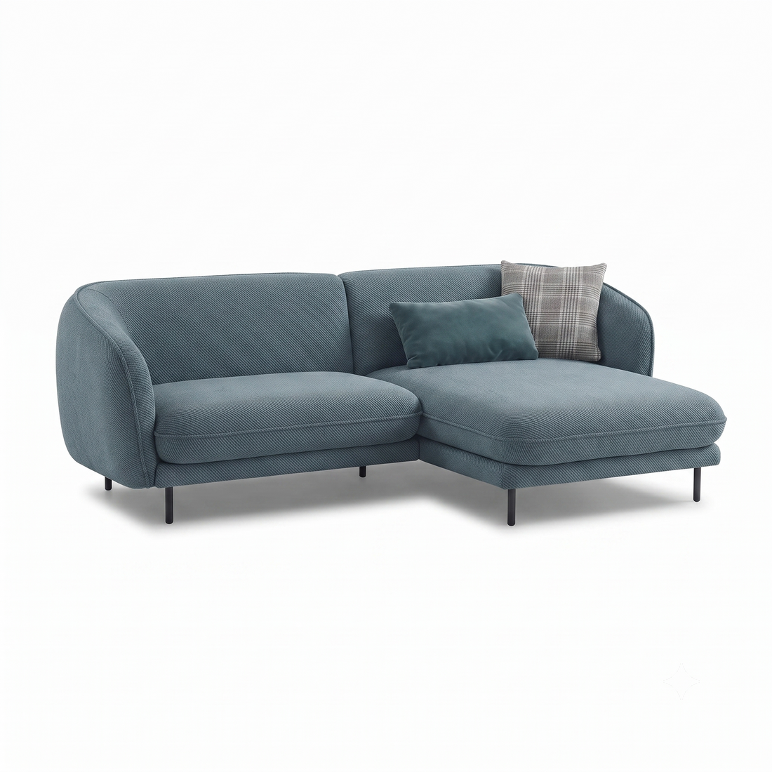 Verona 3 Seater L Shape Sofa with Right Chaise Lounge and Accent Pillows
