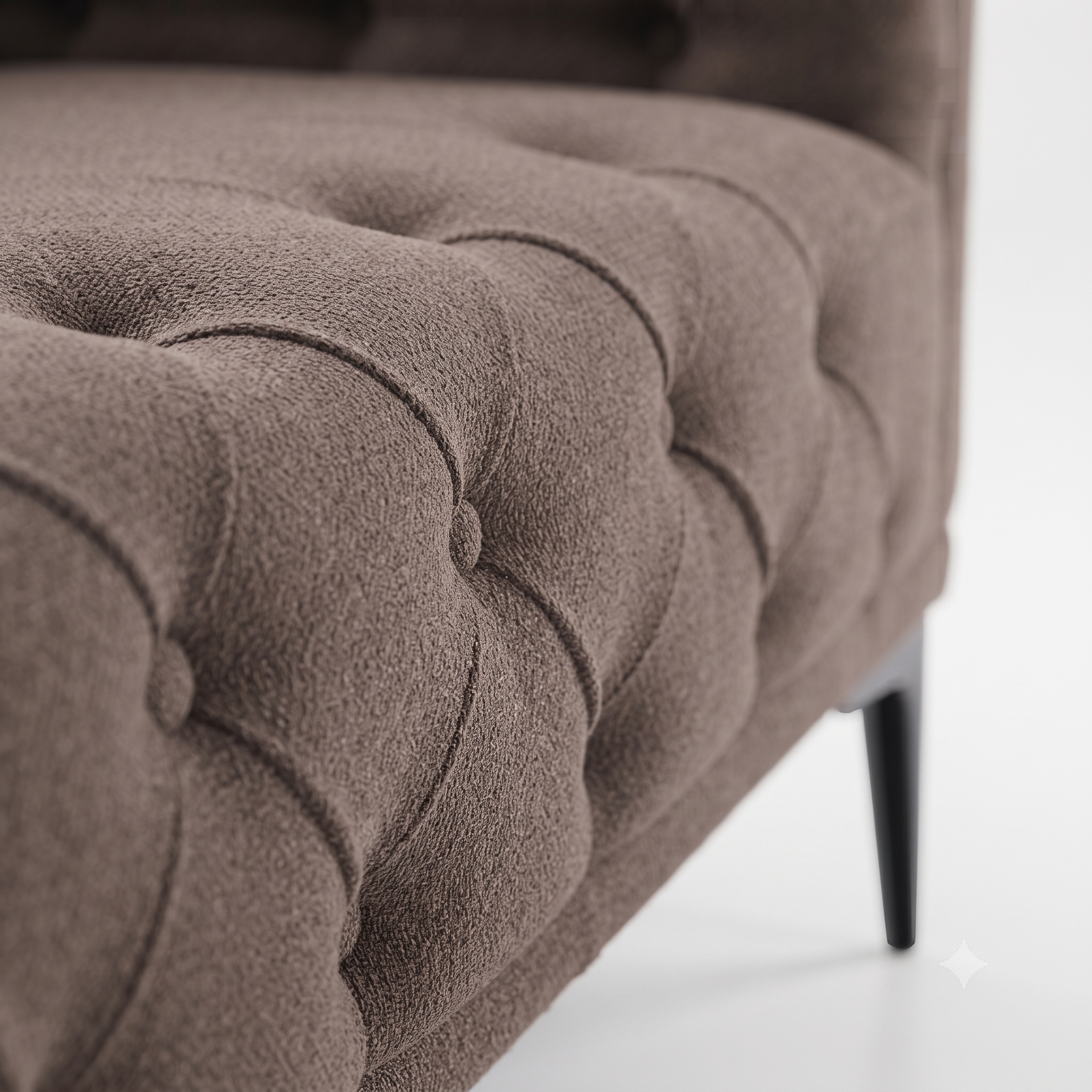 Bellmore 3-Seater Tufted Woven Upholstery Chesterfield Sofa