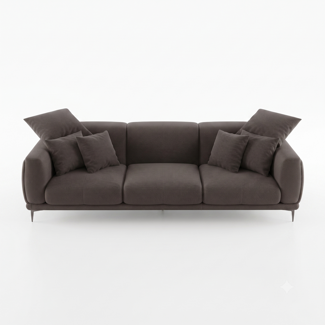Regalon Low-Profile 4-Seater Sofa with Slim Metal Legs & Lumbar Cushions