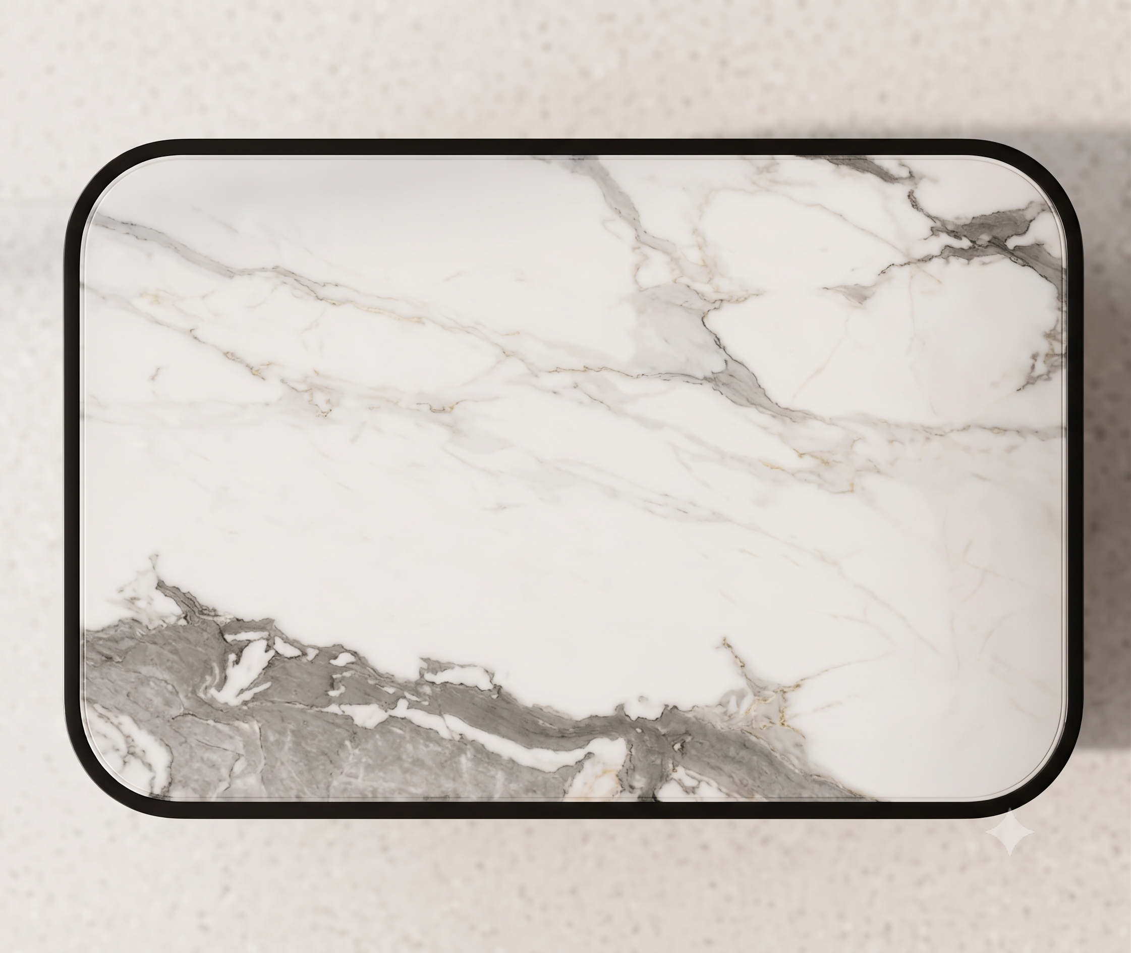 Signature Marble & Champagne Metallic Executive Coffee Table
