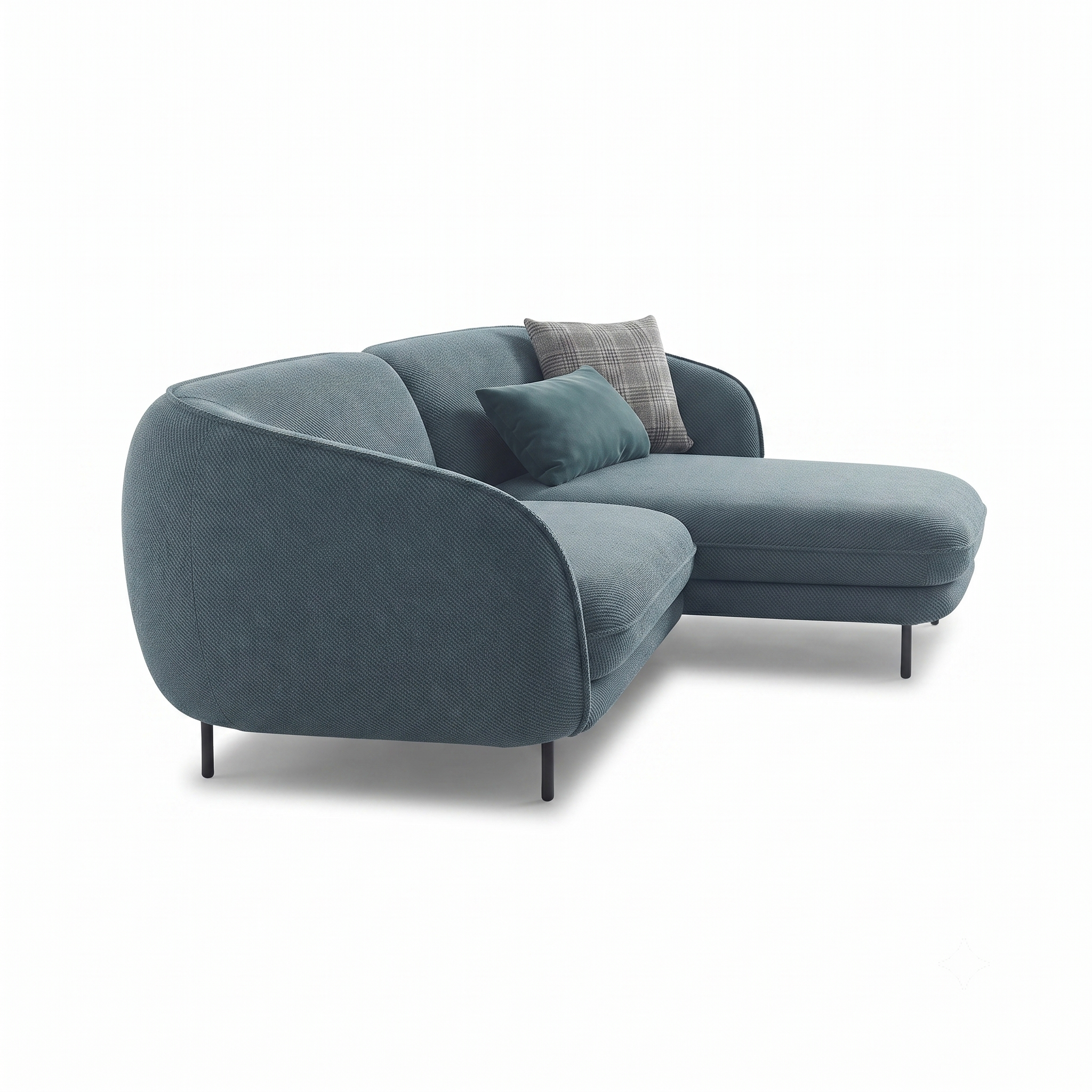 Verona 3 Seater L Shape Sofa with Right Chaise Lounge and Accent Pillows
