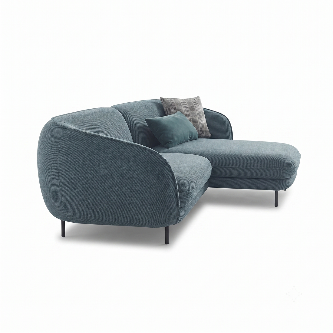 Verona 3 Seater L Shape Sofa with Right Chaise Lounge and Accent Pillows