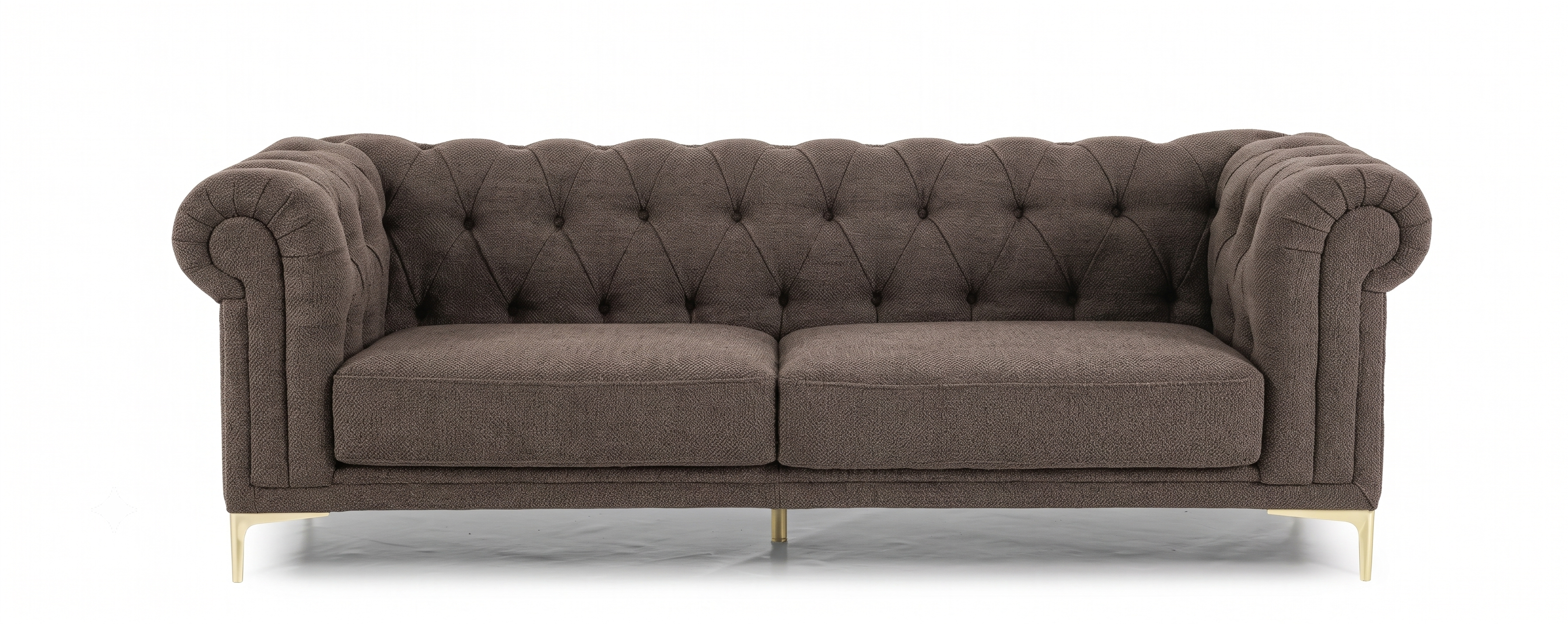 Bellmore 3-Seater Tufted Woven Upholstery Chesterfield Sofa