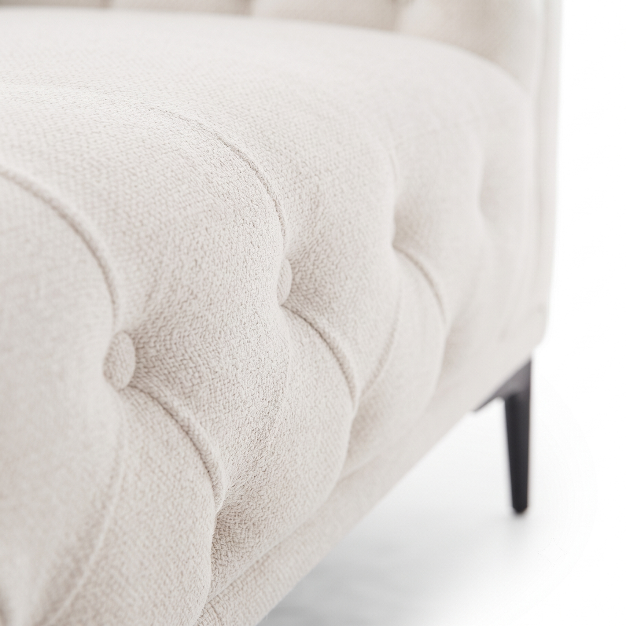 Bellmore 3-Seater Tufted Woven Upholstery Chesterfield Sofa