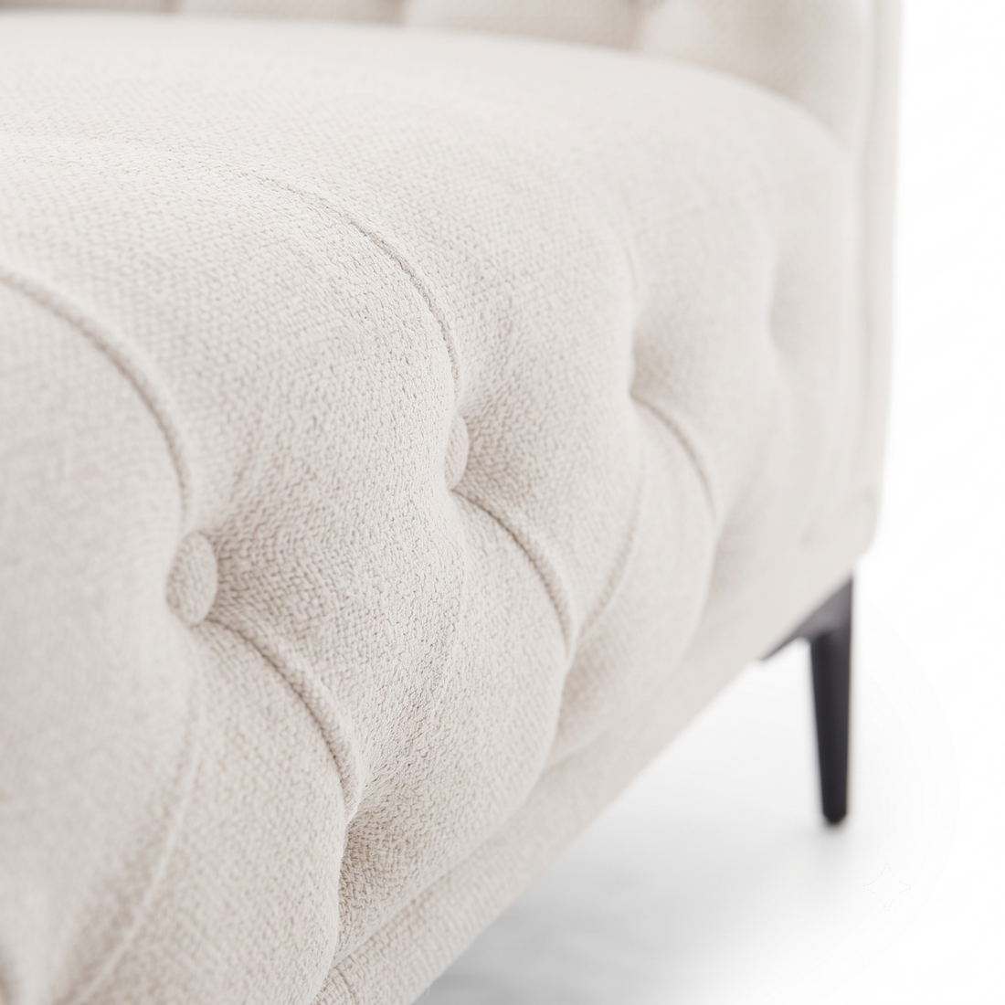 Bellmore 3-Seater Tufted Woven Upholstery Chesterfield Sofa