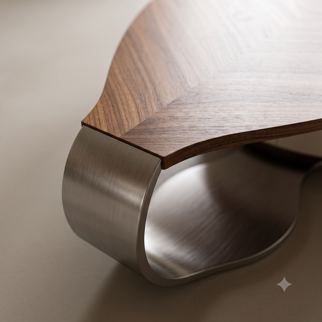Artistic Leaf-Shaped Coffee Table with Integrated Storage