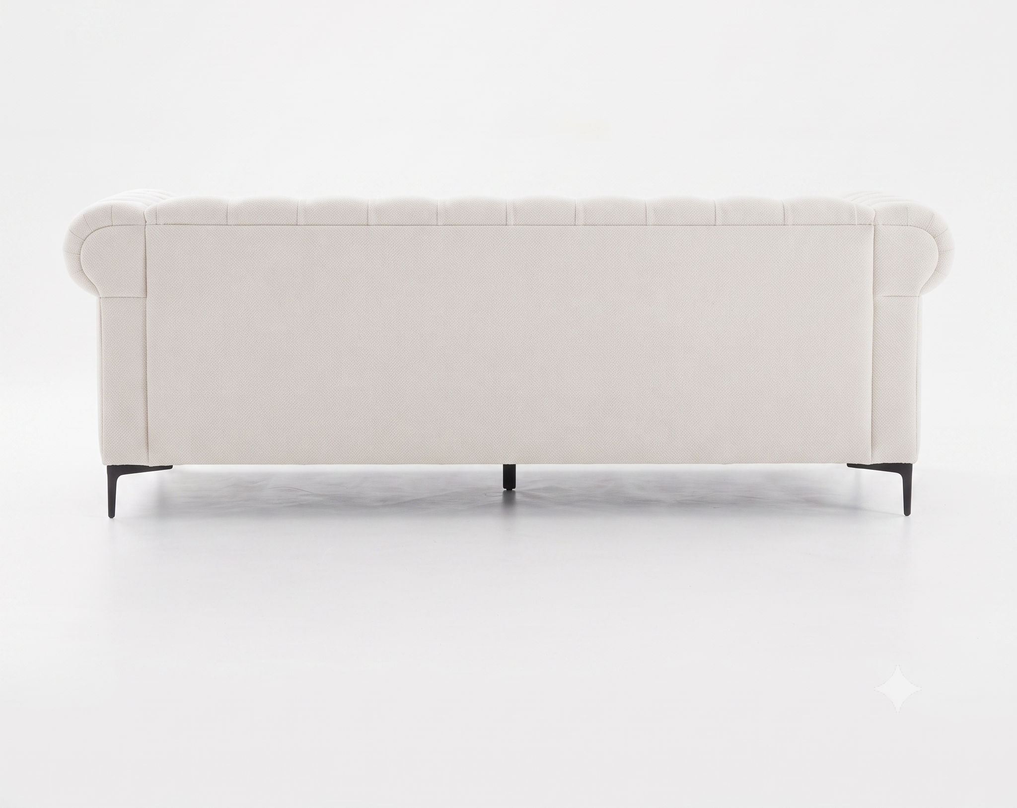 Bellmore 3-Seater Tufted Woven Upholstery Chesterfield Sofa