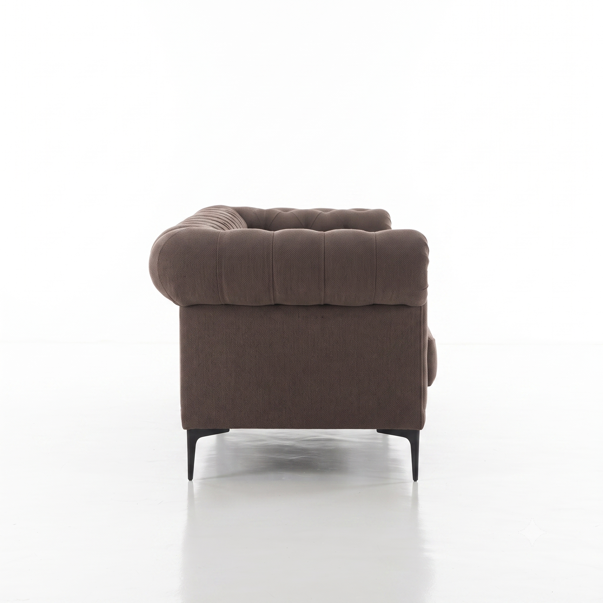 Bellmore 3-Seater Tufted Woven Upholstery Chesterfield Sofa
