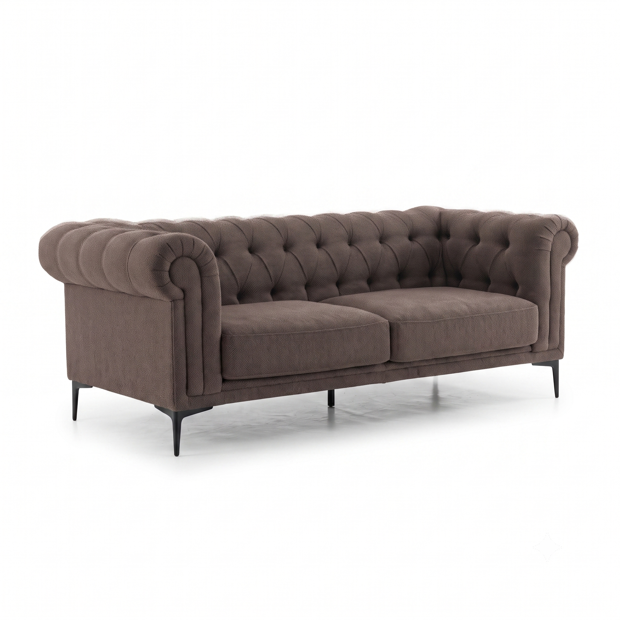 Bellmore 3-Seater Tufted Woven Upholstery Chesterfield Sofa