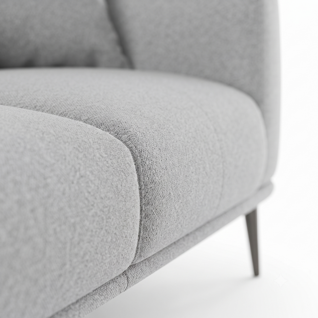 Regalon Low-Profile 4-Seater Sofa with Slim Metal Legs & Lumbar Cushions