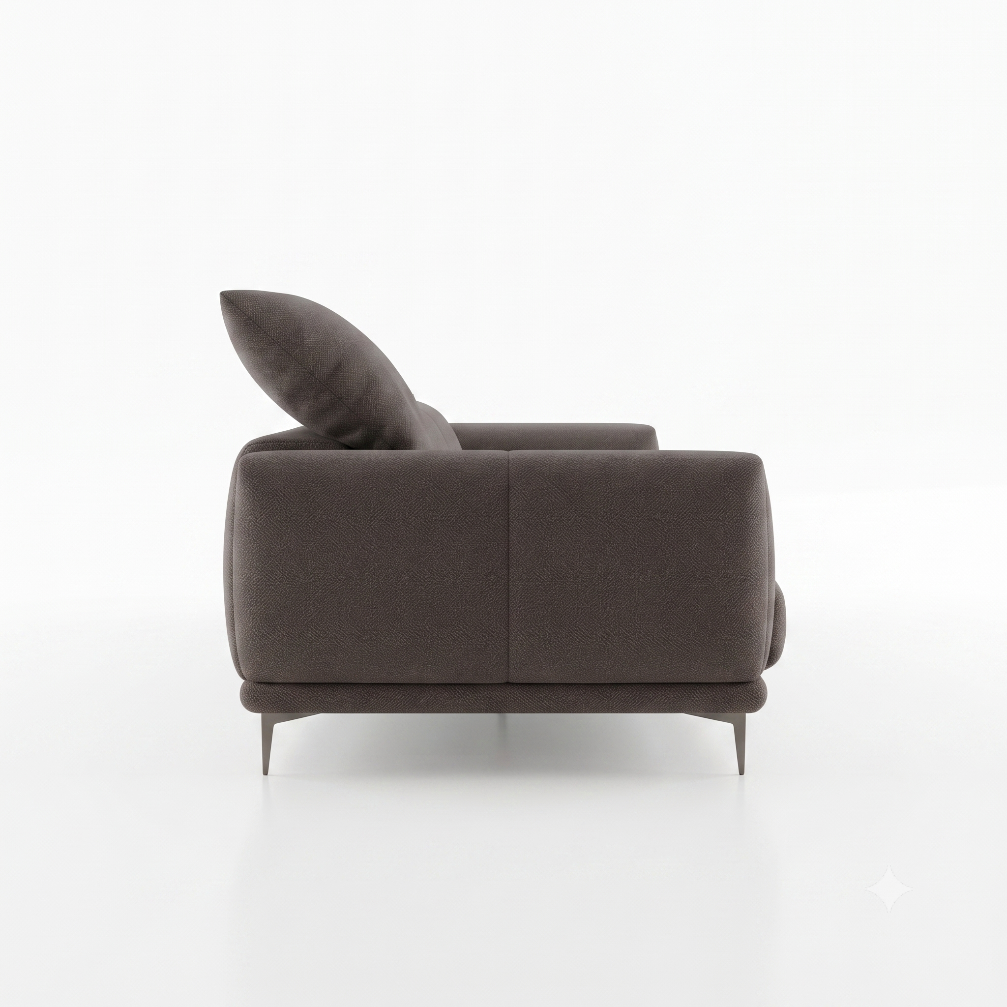 Regalon Low-Profile 4-Seater Sofa with Slim Metal Legs & Lumbar Cushions