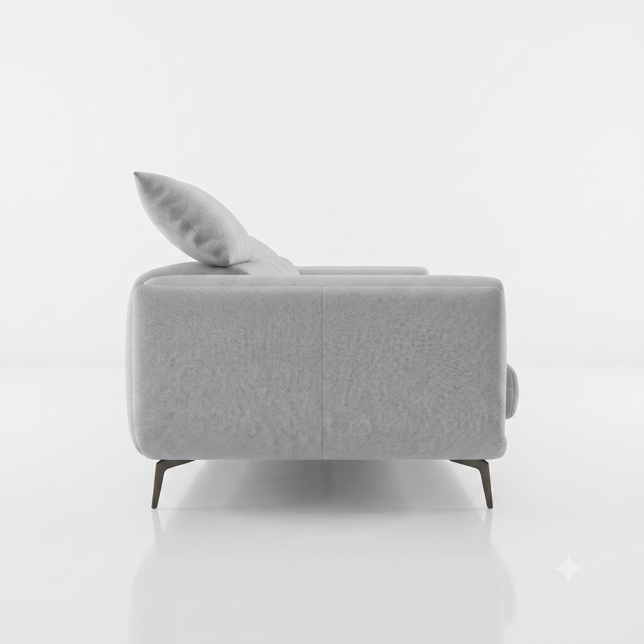 Regalon Low-Profile 4-Seater Sofa with Slim Metal Legs & Lumbar Cushions