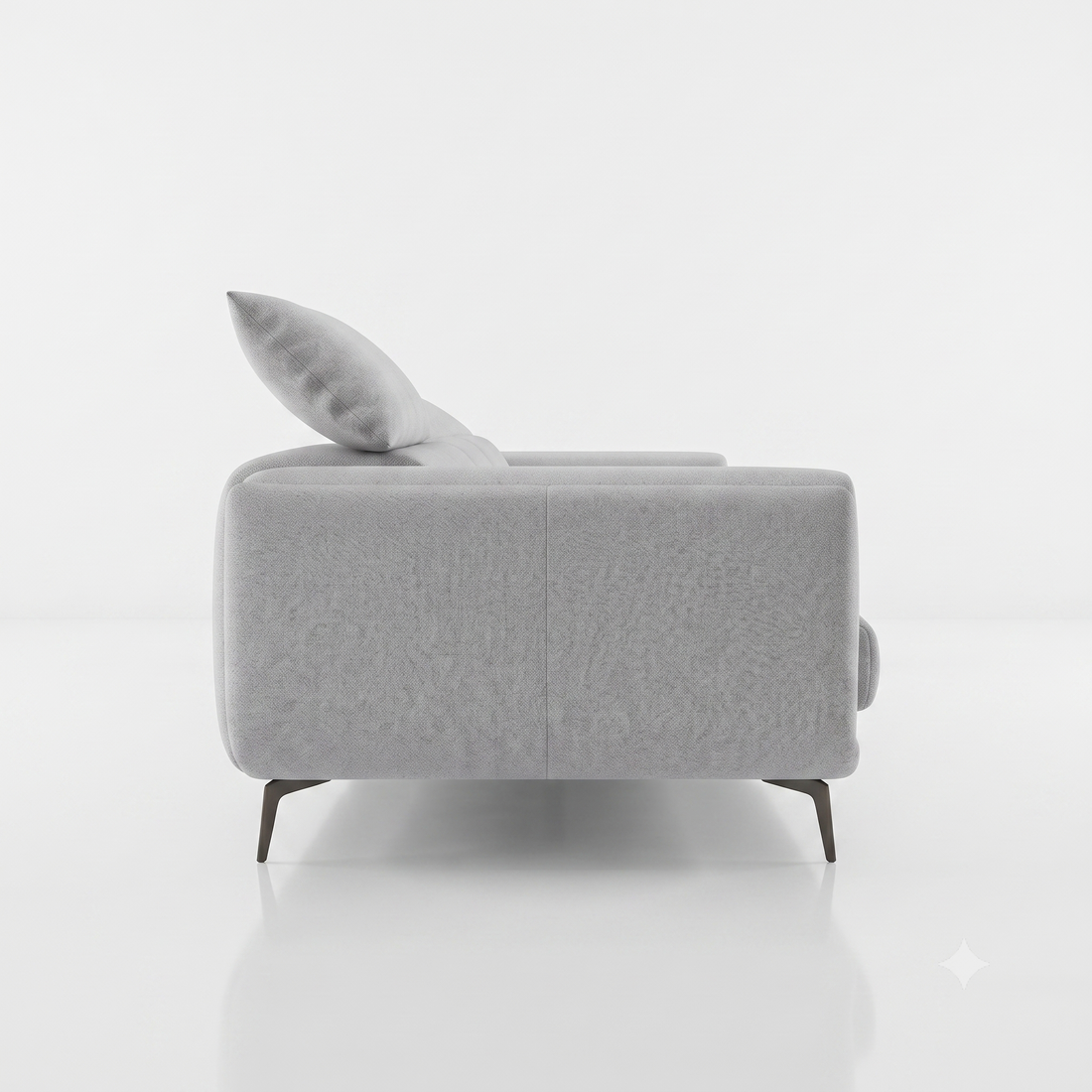 Regalon Low-Profile 4-Seater Sofa with Slim Metal Legs & Lumbar Cushions