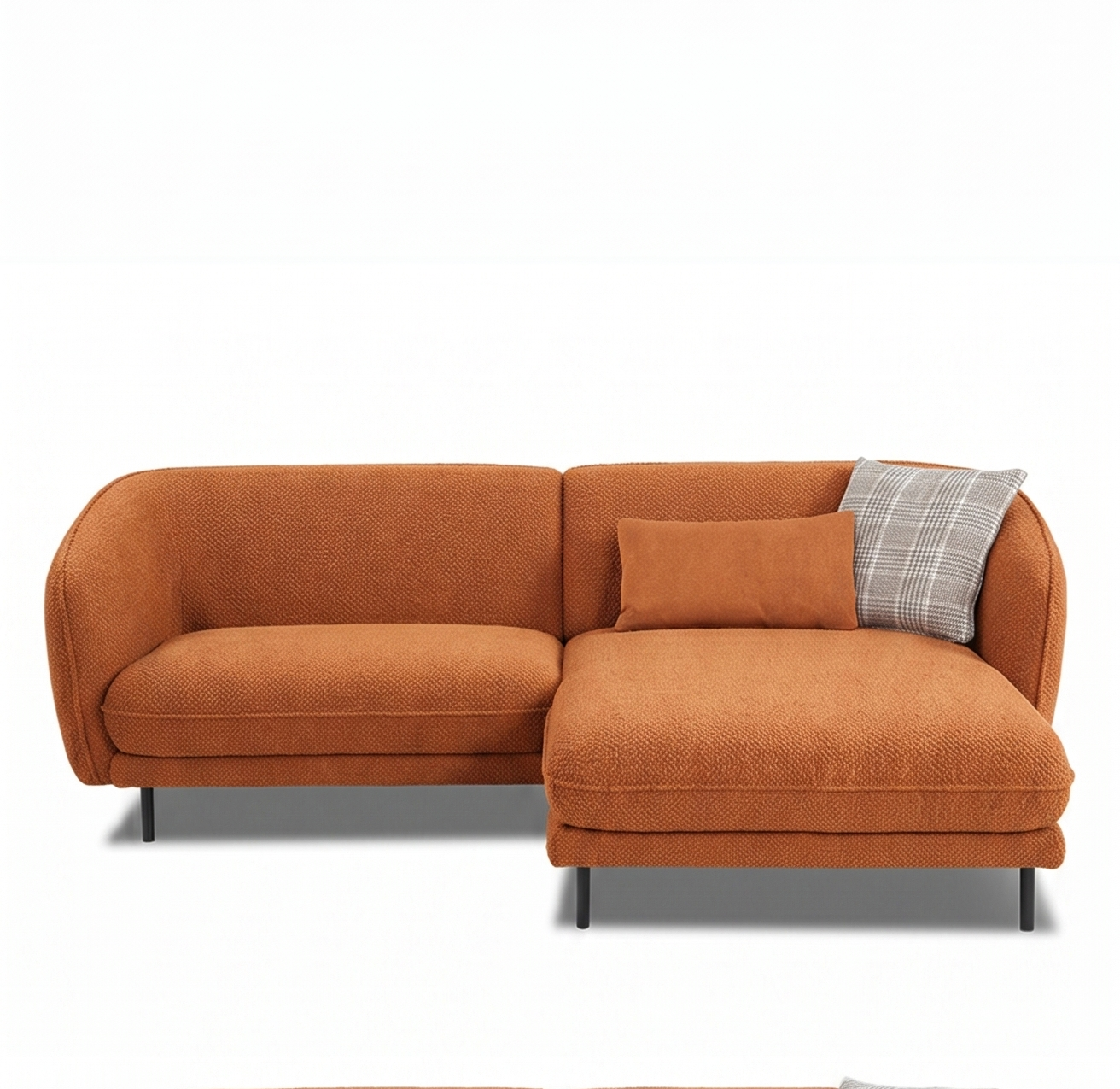 Verona 3 Seater L Shape Sofa with Right Chaise Lounge and Accent Pillows