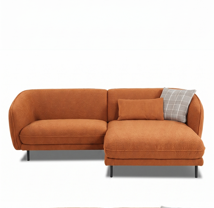 Verona 3 Seater L Shape Sofa with Right Chaise Lounge and Accent Pillows