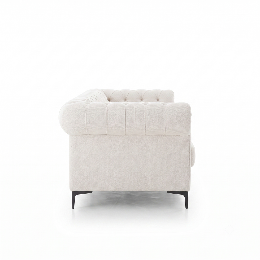 Bellmore 3-Seater Tufted Woven Upholstery Chesterfield Sofa