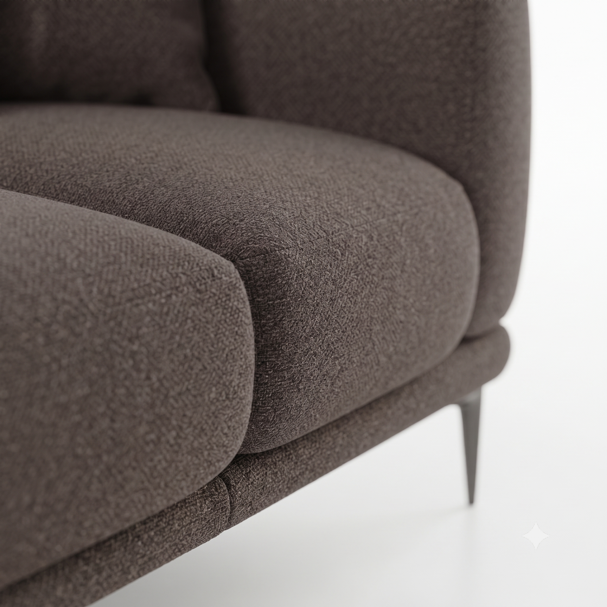 Regalon Low-Profile 4-Seater Sofa with Slim Metal Legs & Lumbar Cushions