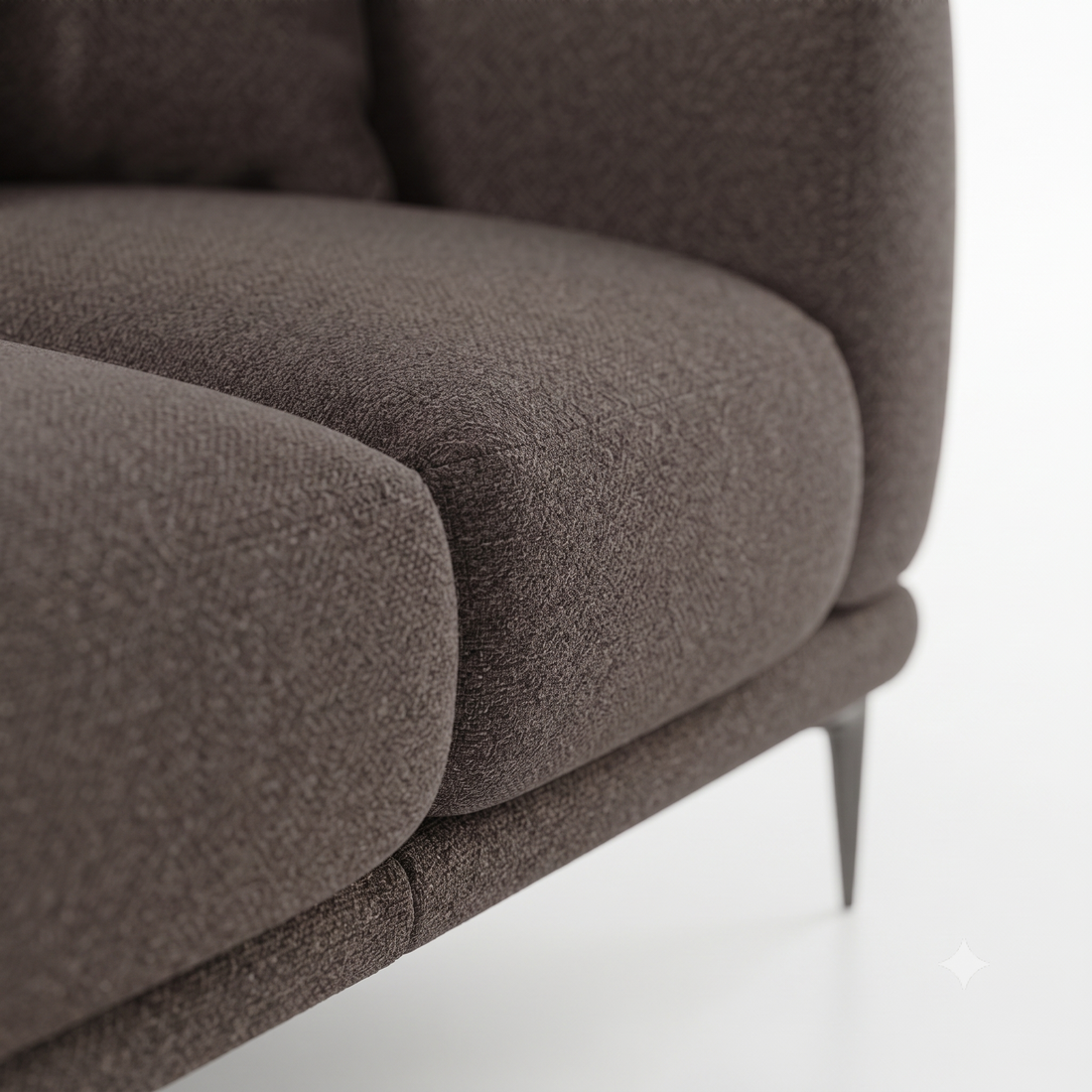 Regalon Low-Profile 4-Seater Sofa with Slim Metal Legs & Lumbar Cushions