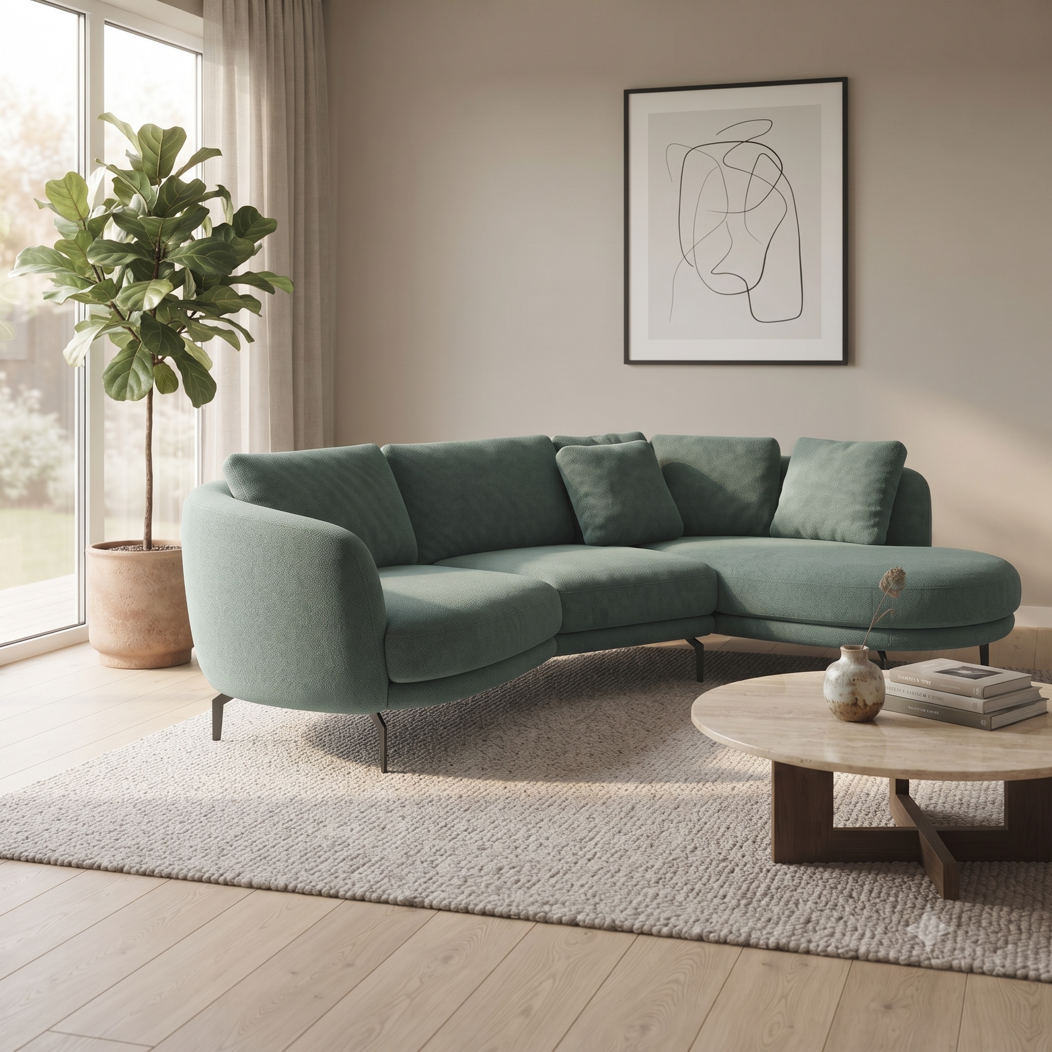 Aria 4-Seater L-Shaped Corner Sofa with Right-Facing Chaise