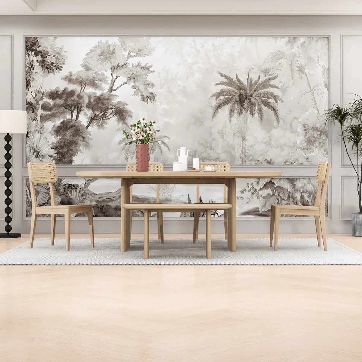 Austin Oval Dining Table Set – Lightwood 6-Seater
