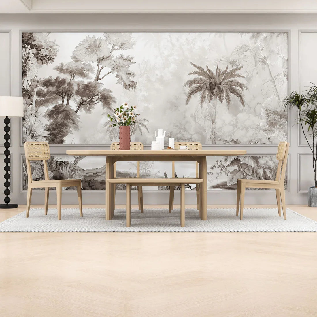 Austin Oval Dining Table Set – Lightwood 6-Seater